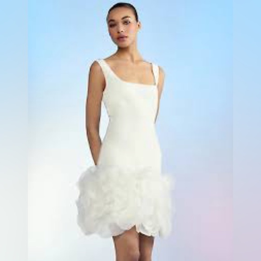 CYNTHIA ROWLEY
Kourtney Ponte Knit Dress With Organza Flower Hem - Picture 4 of 6